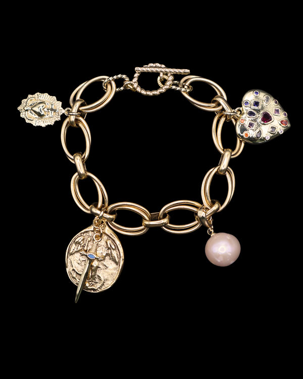 Pink Pearl Charm Bracelet