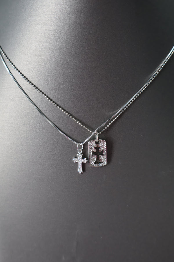 Silver mini gothic cross