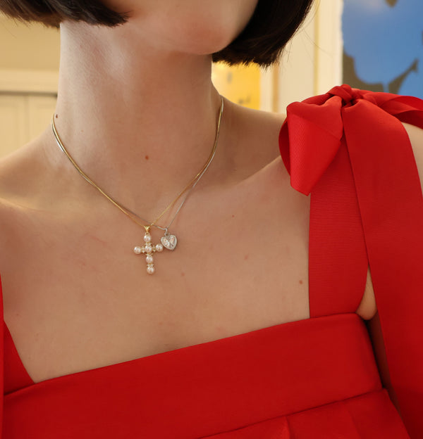 Silver Solitaire Heart Necklace