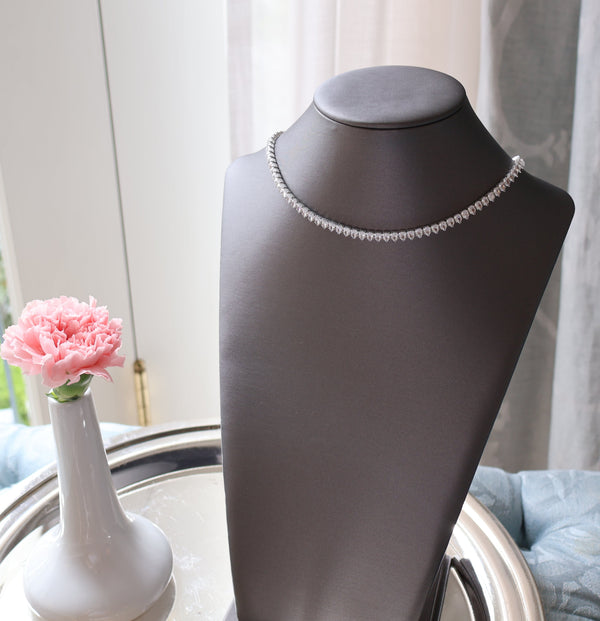 Pear Shaped CZ Tennis Necklace