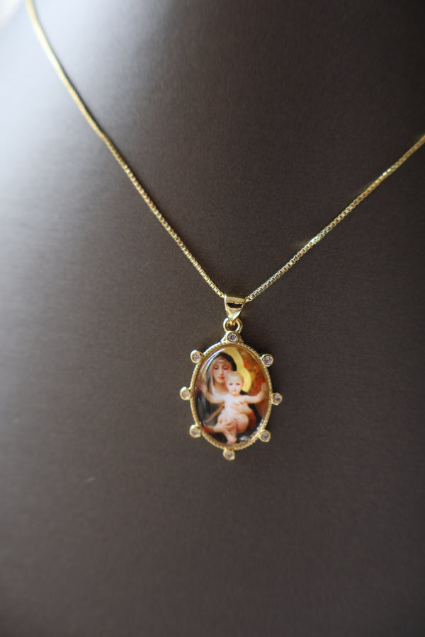 Virgin and Child Picture Necklace