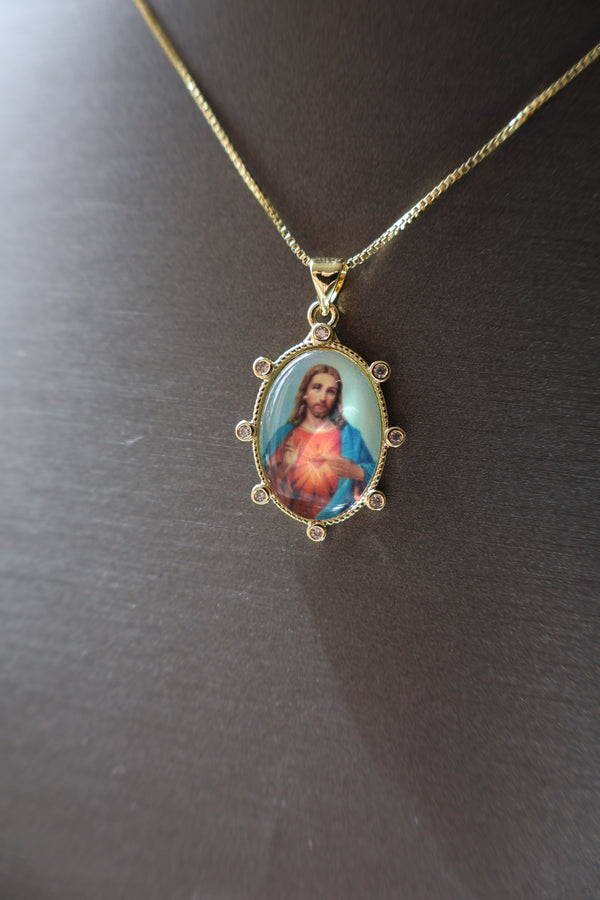 Sacred Heart Picture Necklace