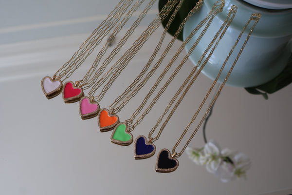 Colored Heart Necklace