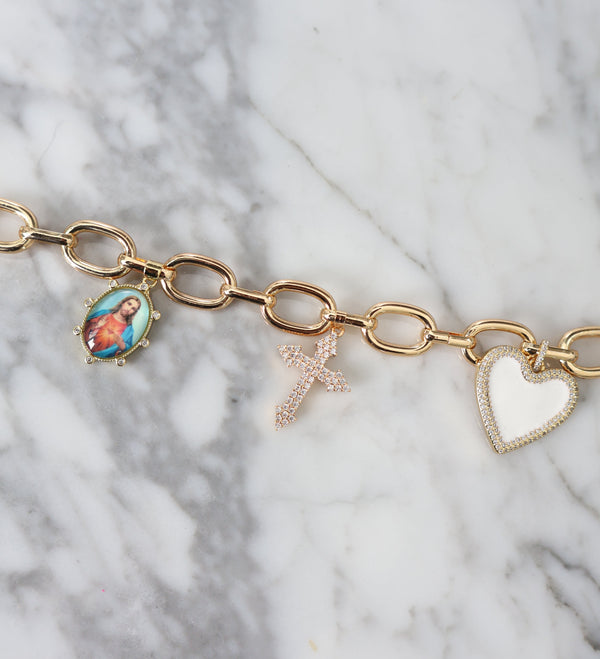 Sacred Heart charm bracelet