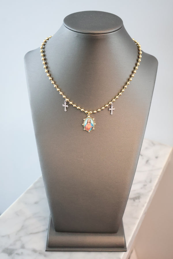 Sacred Heart Cross Necklace
