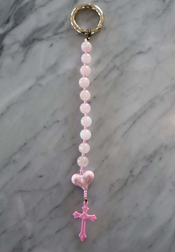 Rosary Bag Charm – Baby Pink