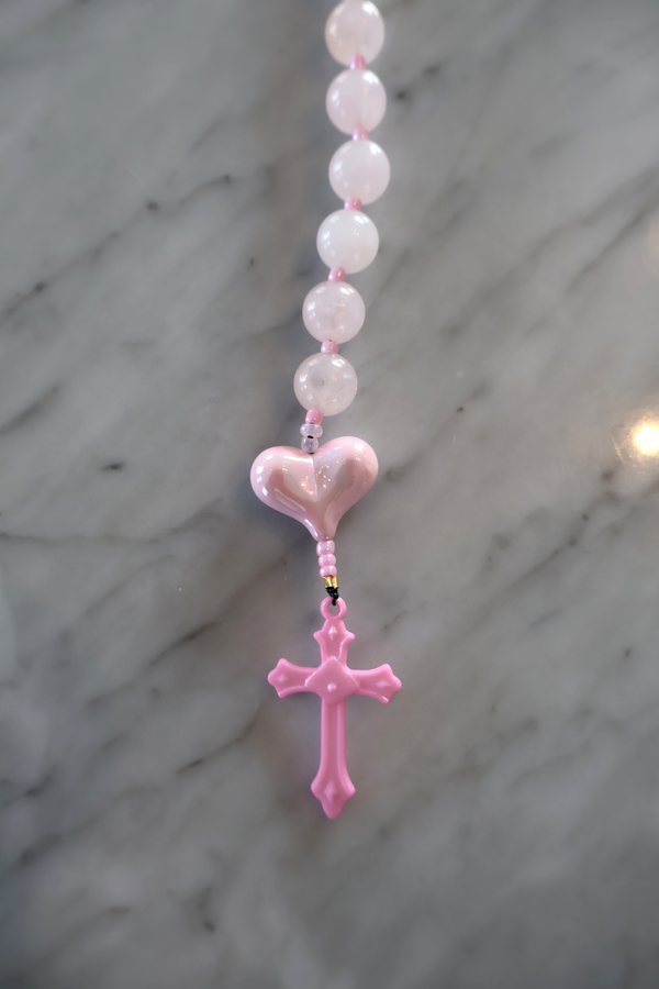 Rosary Bag Charm – Baby Pink