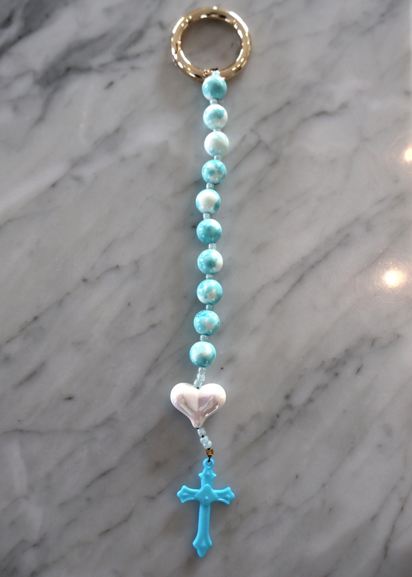 Rosary Bag Charm – Sky Blue